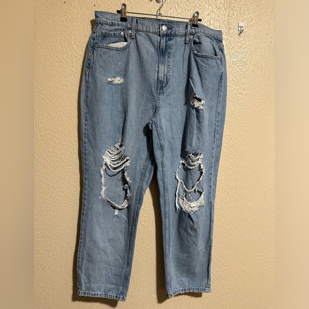Aeropostale Slim & Thick Curvy Mom Jeans Size 16 Distressed Plus Size Y2K